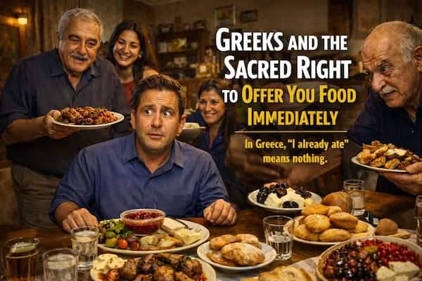 Greeks and the Sacred Right to Offer You Food Immediately