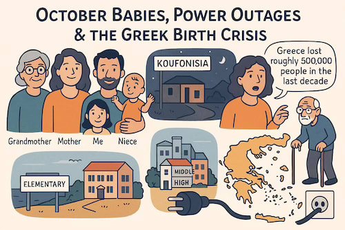 October Babies, Power Outages & the Greek Birth Crisis