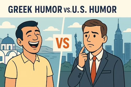 When Greeks and Americans Try to Be Funny: Two Worlds, One Big Misunderstanding